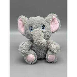Keeleco Adoptable World Elephant Plush Gray Pink W/ Blue Eyes 7” Stuffed Animal